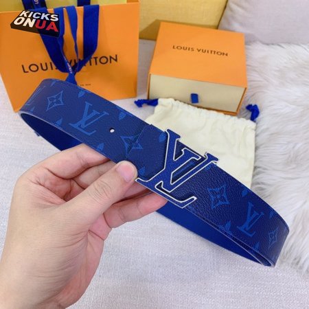 Initials Reversible Belt Monogram Cobalt Taiga 40MM Blue