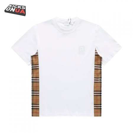 Vintage Check Sleeve Cotton T-shirt