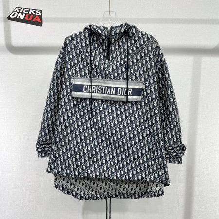 Christian Dior | Hoodie Anorak Blue And Ecru Oblique Oversize