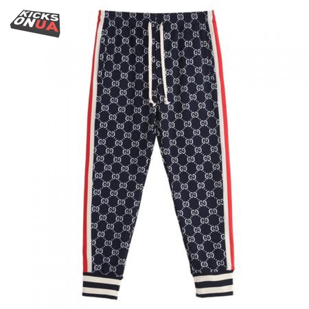 Gucci GG Jacquard Jogging Pant Blue/Ivory