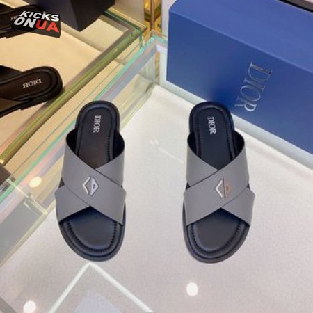 DIOR ALIAS SANDAL Dark Gray Grained Calfskin