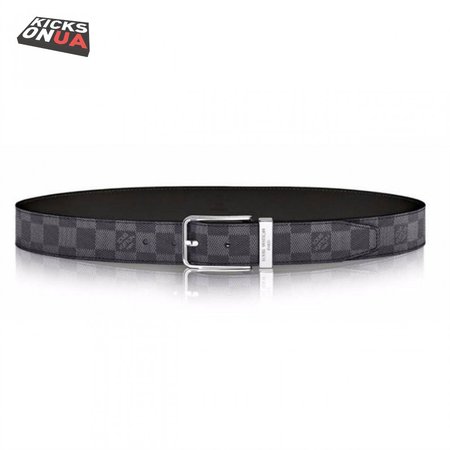 Pont Neuf Belt Damier Graphite 35MM Black Grey- LBP004