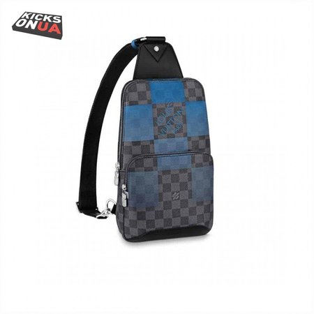 avenue sling bag blue damier graphite giant canvas n40404