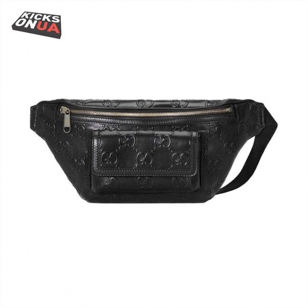 GG EMBOSSED BELT BAG IN BLACK GG EMBOSSED LEATHER - GBC14