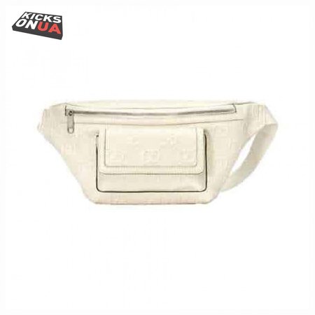 GG EMBOSSED BELT BAG IN WHITE GG EMBOSSED LEATHER - GBC13