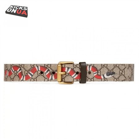 GUCCI SNAKE PRINT GG SUPREME BELT - B42