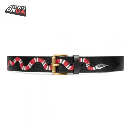 GUCCI LEATHER BELT WITH KINGSNAKE - B41
