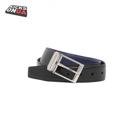 BURBERRY REVERSIBLE LONDON CHECK AND LEATHER BELT DARK CHARCOALBLACK - B29