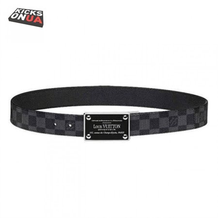 inventeur damier ebene/graphite belt - b158