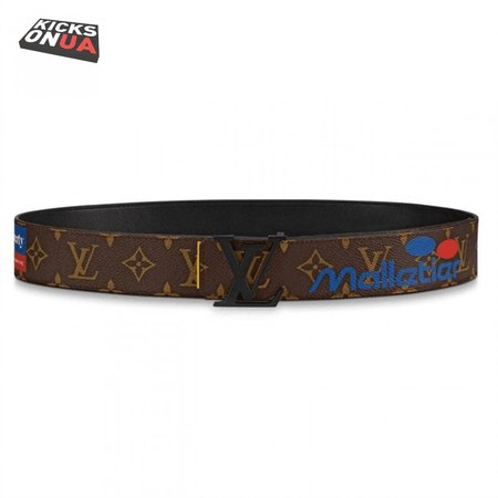 initiales belt monogram logo story 40mm brown - b129