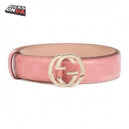 GUCCI INTERLOCKING G-BUCKLE LEATHER BELT - B2