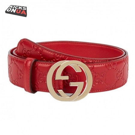 GUCCI INTERLOCKING G-BUCKLE LEATHER BELT - B3