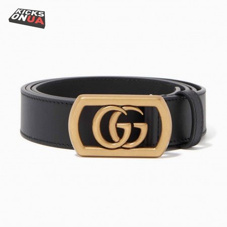 GUCCI BELT WITH FRAMED DOUBLE G BUCKLE - B8