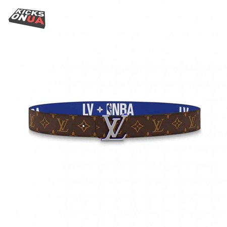 x nba 3 steps 40mm reversible monogram canvas belt - b113