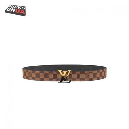 initiales 40mm reversible damier ebene canvas belt - b89