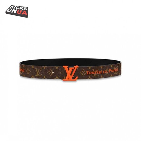 pyramide 40mm reversible belt monogram canvas recto side - b76