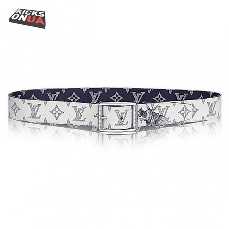 white/blue monogram sa.vane canvas chap.man brothers re.verso belt - b101