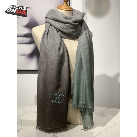 Chanel cashmere shawl dark green