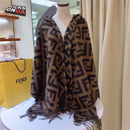 fendi FF classic pattern cashmere cloak