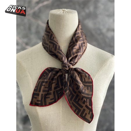 fendi silk square scarf red