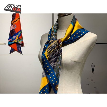 Hermes "Noble Saddle" Silk scarf yellow