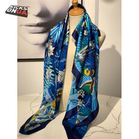 hermes ladies summer silk scarf Dark blue