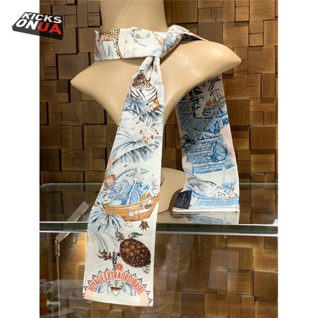 Voyage Extraordinaire silk scarf white