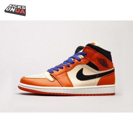 Air Jordan 1 Mid Team Orange Black Unisex