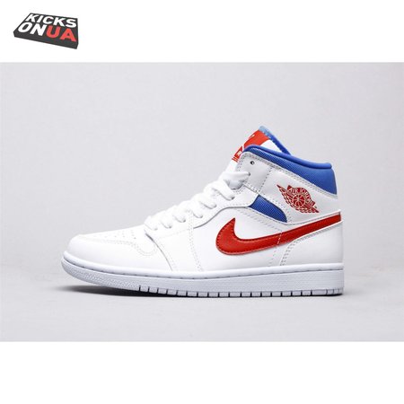 Air Jordan 1 Mid White Red Royal Unisex