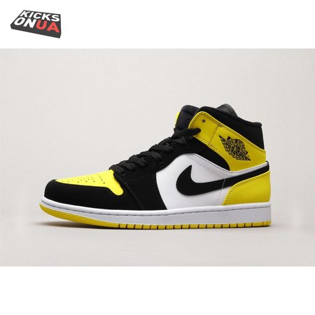 Air Jordan 1 Mid Yellow Toe Black Unisex