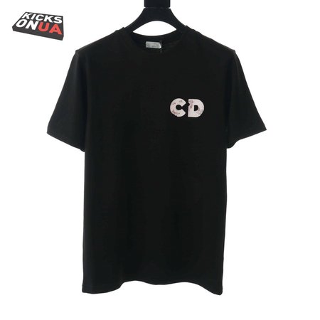 DIOR COUPLE BASKETBALL TIGHT-KNIT BLACK T-SHIRT