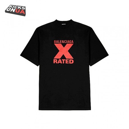 BALENCIAGA X-RATED BLACK COTTON-JERSEY T-SHIRT - BB39