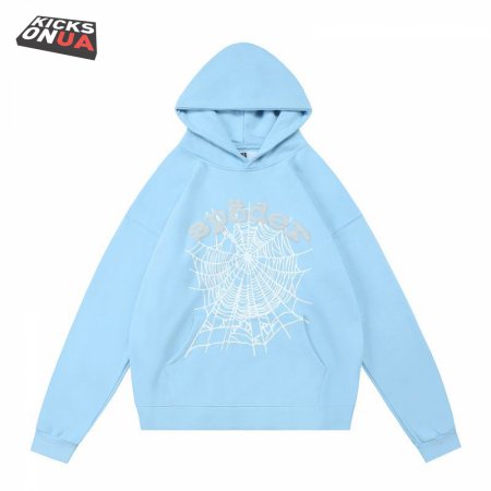 Sp5der Hoodies Light Blue