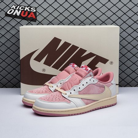 Travis Scott x Air Jordan 1 Low OG Pink Beige Red DM7866-600 Unisex