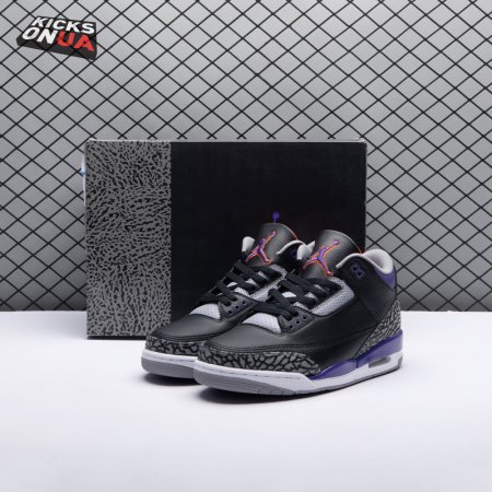 Jordan 3 Retro Black Court Purple CT8532-050 Men's
