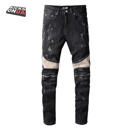 Amiri Bandanna Jeans Black / Tan