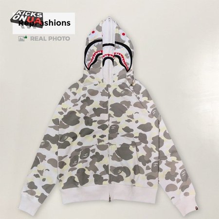 Bape City Camo Shark Wide Zip Double Hoodie