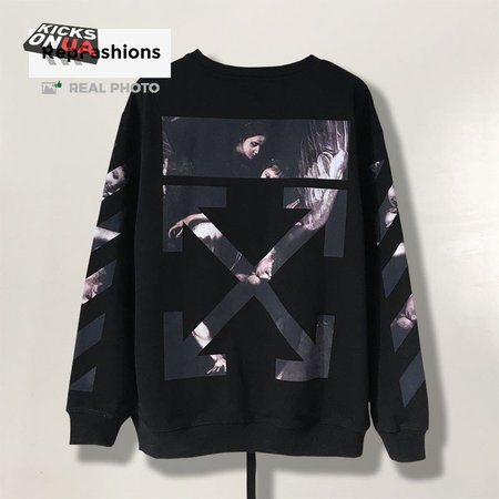 Off White Caravaggio Arrows Over Crewneck Sweatshirt