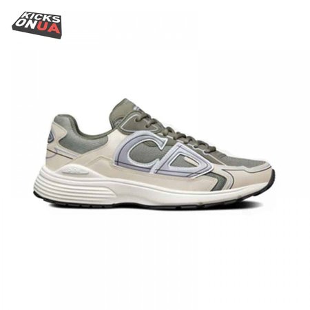 DIOR B30 SNEAKERS OLIVE MESH AND CREAM TECHNICAL FABRIC - CD86