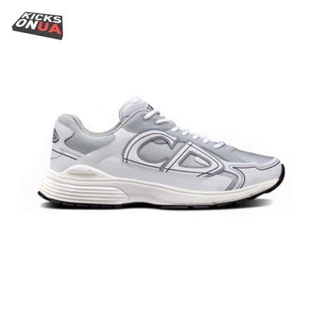 DIOR B30 SNEAKERS GRAY MESH AND WHITE TECHNICAL FABRIC - CD85