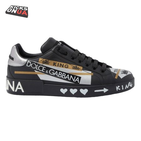 DOLCE & GABBANA PORTOFINO SLIP-ON SNEAKERS IN PRINTED CALFSKIN - DG33