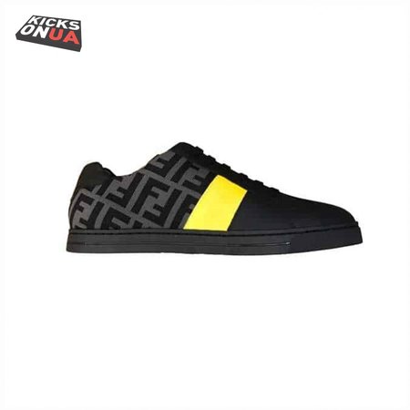 FENDI FF LOGO PRINT LOW-TOP SNEAKERS - FD18